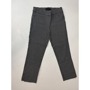 Jasmine & Juliana Black White Geometric Print Twee Cropped Dress Pants Size 4